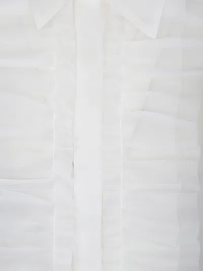 P.a.r.o.s.h Shake Ruffled Shirt In White