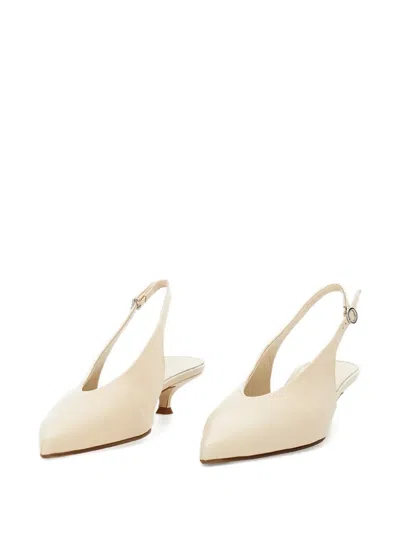 Aeyde Slingback Pointed Toe Kitten Pumps In Neutral