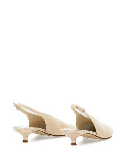 Aeyde Slingback Pointed Toe Kitten Pumps In Neutral