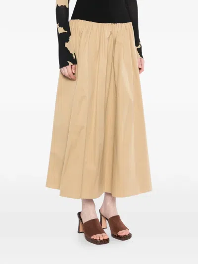 Less Patchwork A-line Maxi Skirt In Brown
