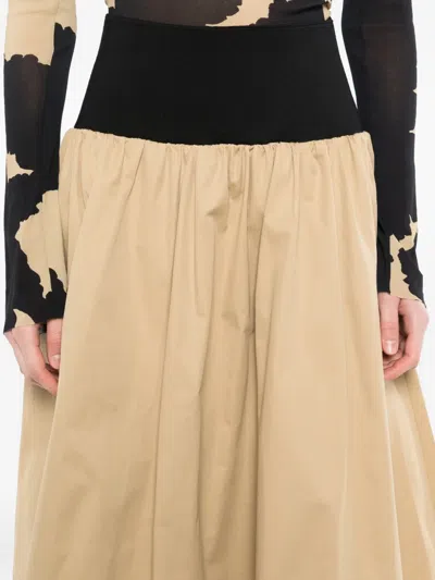 Less Patchwork A-line Maxi Skirt In Brown