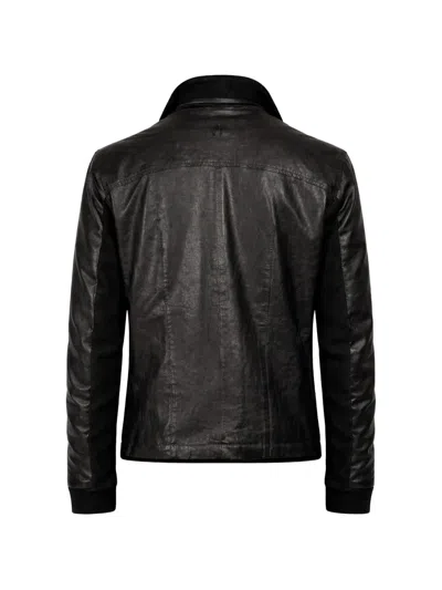 Hannes Roether Patch Pocket Leather Jacket In Black
