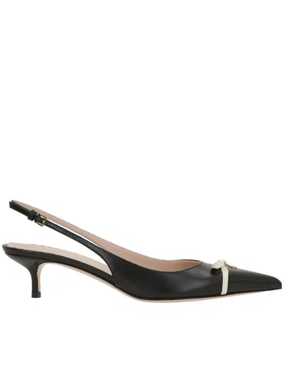 Valentino Garavani Leather Bepointy Slingback Heels 45 In Multi