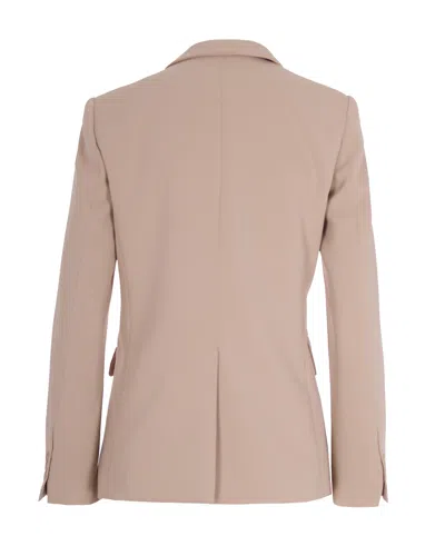 P.a.r.o.s.h Beige Solid Notched Lapel Blazer In Pink