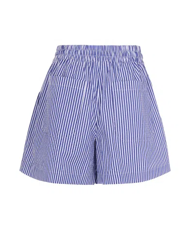 P.a.r.o.s.h Cotton Shorts Elastic Waistband Vertical Stripes In Blue