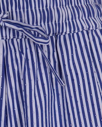 P.a.r.o.s.h Cotton Shorts Elastic Waistband Vertical Stripes In Blue