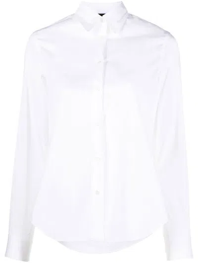 Aspesi Pointed Collar Long-sleeved Shirt In White
