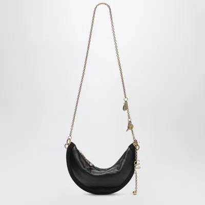 Chloé Women Black Shoulder Bag With Chain Shoulder Strap And Half Moon Design In Leather Woman In Pink