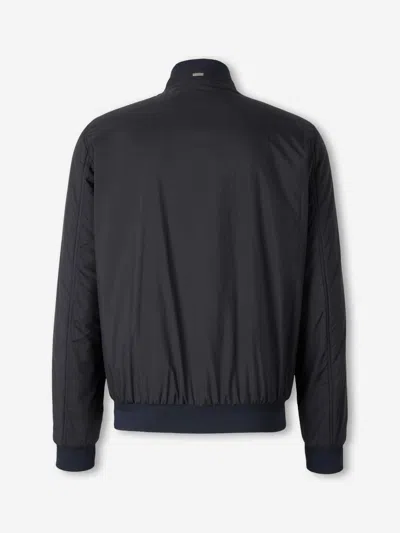 Herno Ecoage Bomber Jacket With Band Collar In Black
