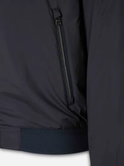 Herno Ecoage Bomber Jacket With Band Collar In Black
