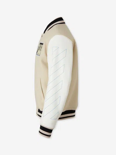 Off-white Logo-patch Bomber Jacket In Neutral