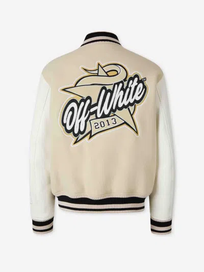 Off-white Logo-patch Bomber Jacket In Neutral
