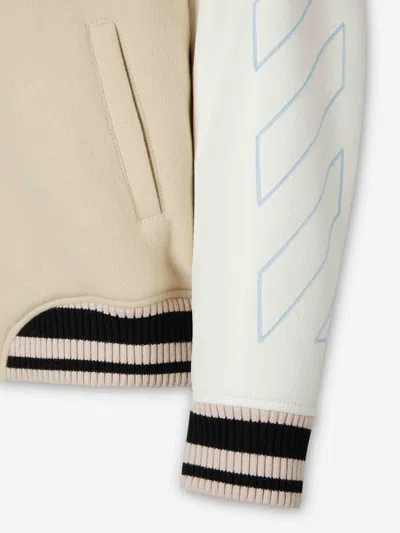 Off-white Logo-patch Bomber Jacket In Neutral