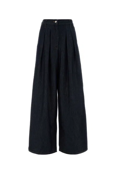 Dries Van Noten Indigo High-waisted Wide-leg Jeans With Exaggerated Length In Black