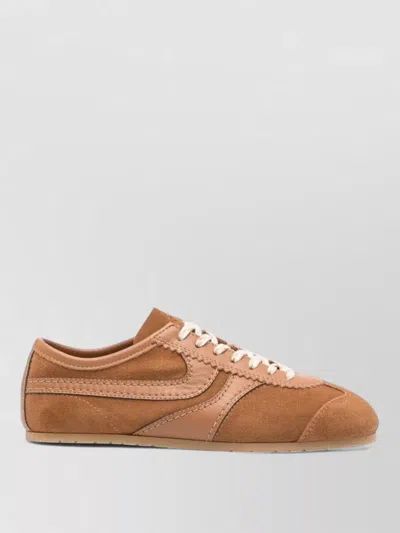 Dries Van Noten Women Brown Low-top Sneakers With Two-tone Lace-up In Suede Woman