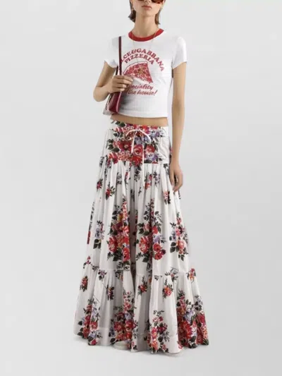 Dolce & Gabbana 'mazzo Di Fiori' Skirt In White