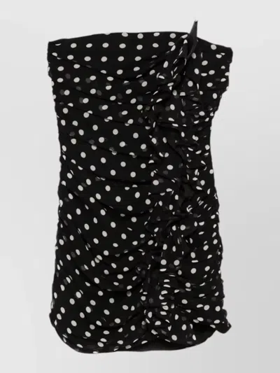 Nina Ricci Knee Length Strapless Dress With Ruffled Detailing In Black