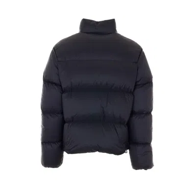 Amiri Bones Patch High Collar Puffer Jacket In Blue