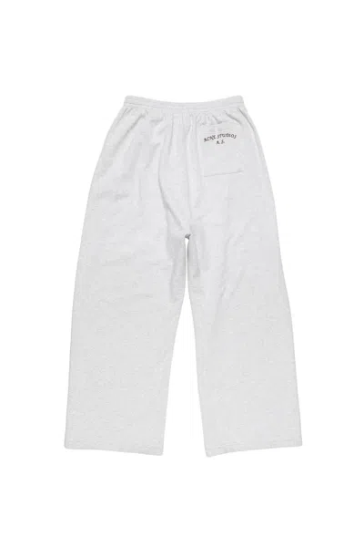 Acne Studios Drawstring Embroidered Track Pants In Gray