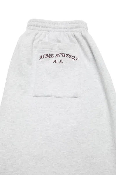 Acne Studios Drawstring Embroidered Track Pants In Gray