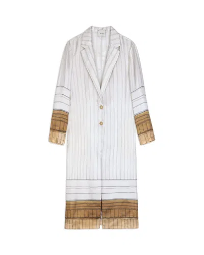 Alysi Striped Buttoned Jacket In White