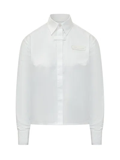 Off-white White Regular Logo Patch Shirt In White