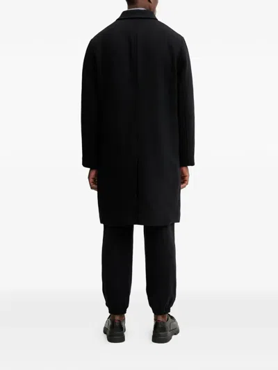 Armani Exchange Buttoned Coat In Black