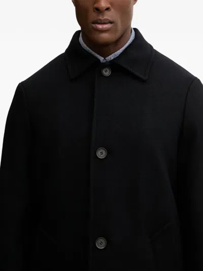 Armani Exchange Buttoned Coat In Black