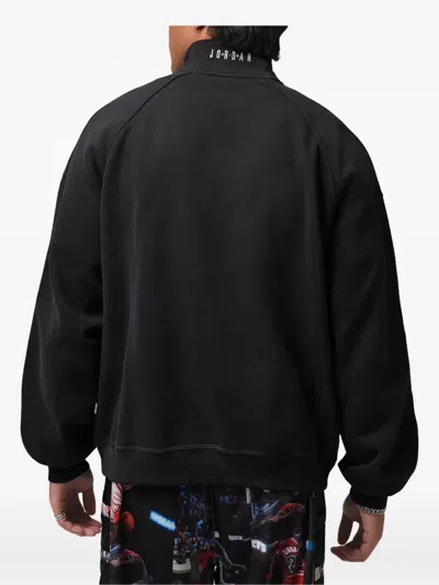 Jordan Flight Oversize Fleece Quarter Zip Pullover In Black
