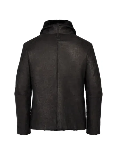 Hannes Roether Shearling Collar Jacket In Black
