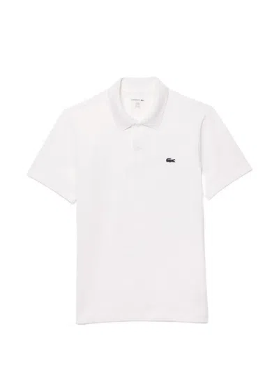 Lacoste Short Sleeve Pima Jersey Interlock Regular Fit Polo Shirt In White