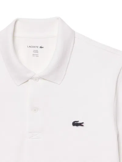 Lacoste Short Sleeve Pima Jersey Interlock Regular Fit Polo Shirt In White
