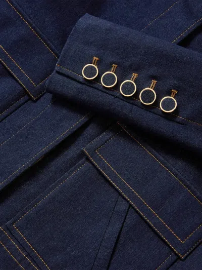 Veronica Beard Barrington Crystal-embellished Denim Jacket In Blue