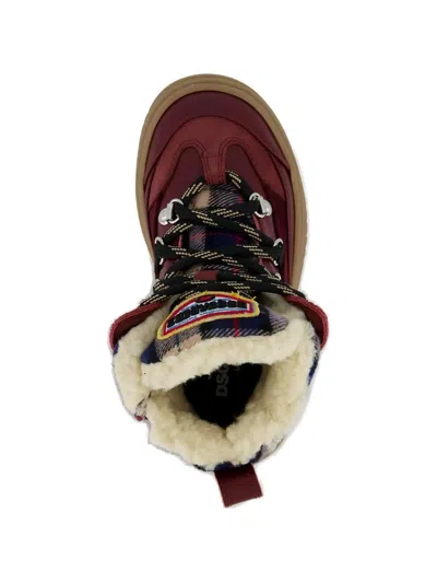 Dsquared2 Check-panel Ankle Boots In Blue