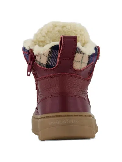 Dsquared2 Check-panel Ankle Boots In Blue