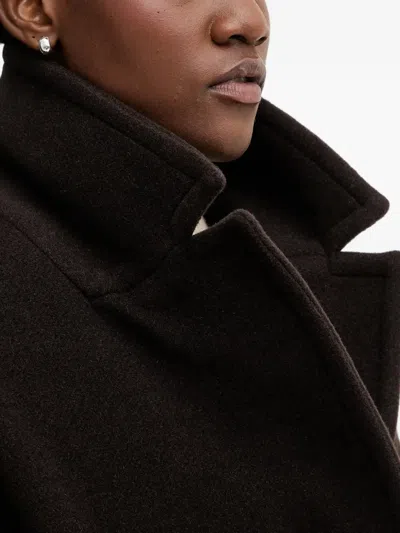 Sessun Double-breasted Coat In Brown