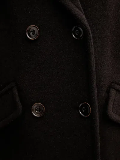 Sessun Double-breasted Coat In Brown