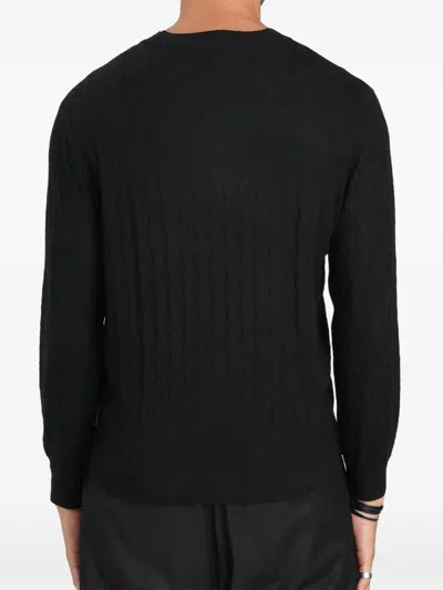 Armani Exchange Diamond-patterned Sweater In Black