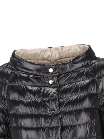 Herno Three-quarter Sleeve Quilted Down Jacket In Black