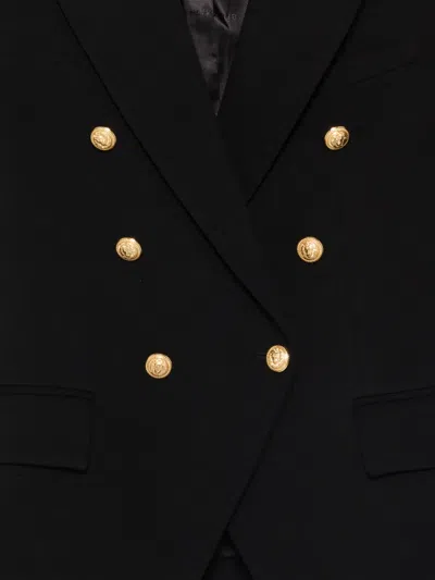 Balmain Double-breasted Blazer In Black