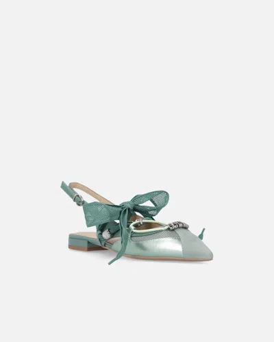 Pinko Bow Pointed Toe Slingback Pumps In Green