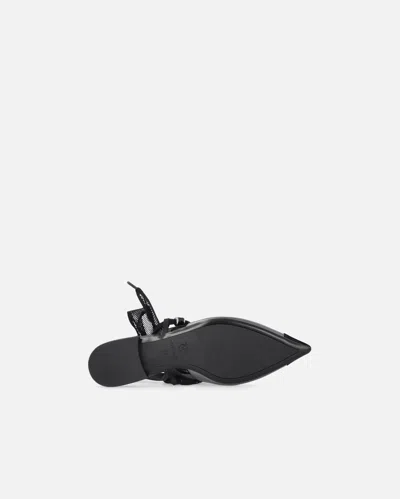 Pinko Gianira Black Ballerinas With Pointed Toe And Decorative Ankle Band In Leather And Fabric Blend Woma
