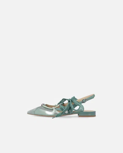 Pinko Bow Pointed Toe Slingback Pumps In Green