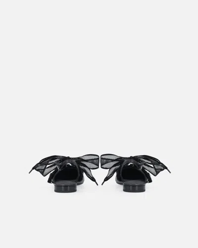 Pinko Gianira Black Ballerinas With Pointed Toe And Decorative Ankle Band In Leather And Fabric Blend Woma