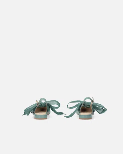 Pinko Bow Pointed Toe Slingback Pumps In Green