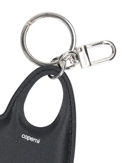 Coperni Heart-shaped Leather Keyring In Black