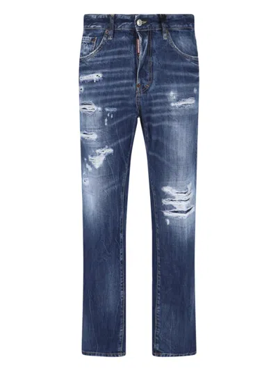 Dsquared2 Belt Loop Jeans In Blue