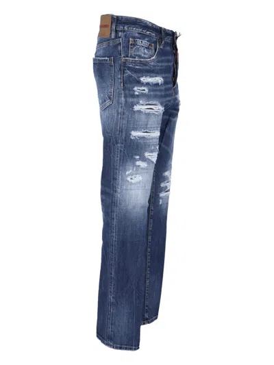 Dsquared2 Belt Loop Jeans In Blue