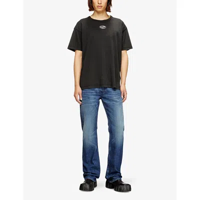 Diesel Mens 900 T-norm-iod Logo-embroidered Cotton-jersey T-shirt In Black