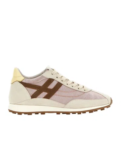 Hogan Athletic Suede And Technical Fabric Sneakers In White